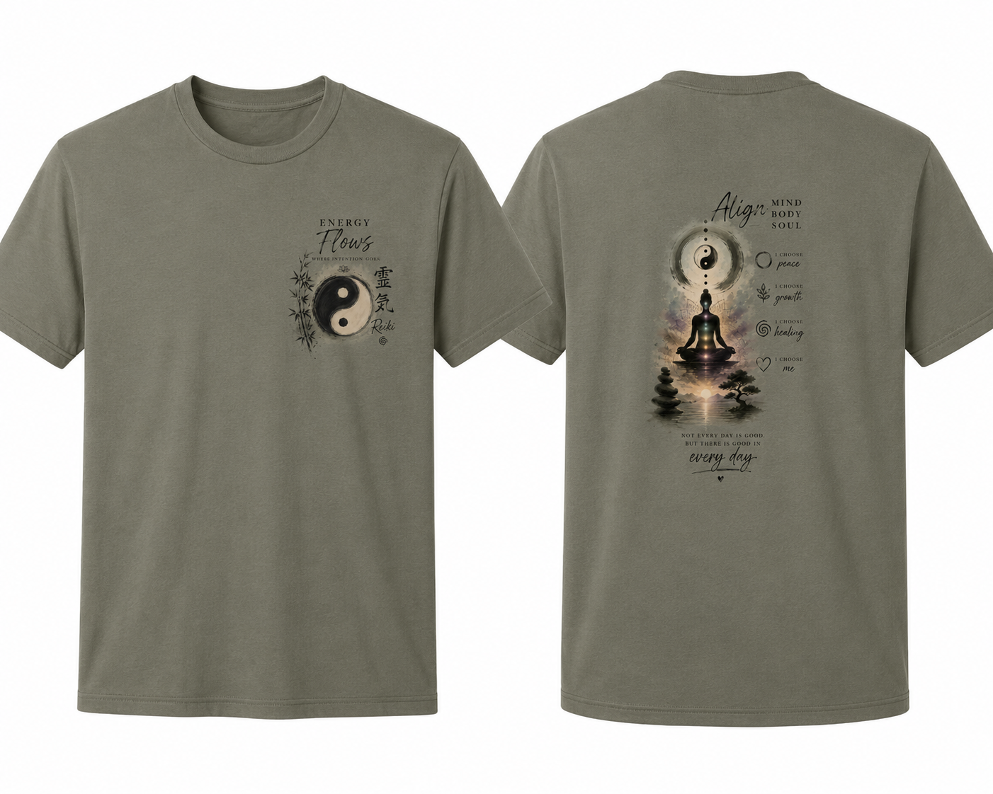 Energy Flows Reiki & Mindfulness Graphic T-Shirt