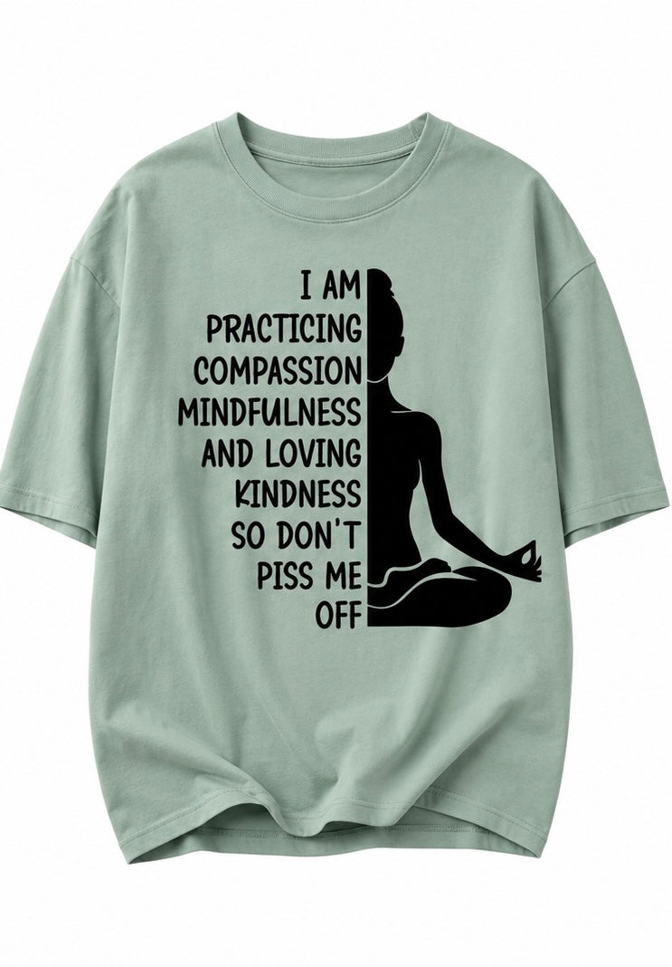 Funny Mindfulness Meditation T-Shirt – "Don't Piss Me Off" Graphic Tee