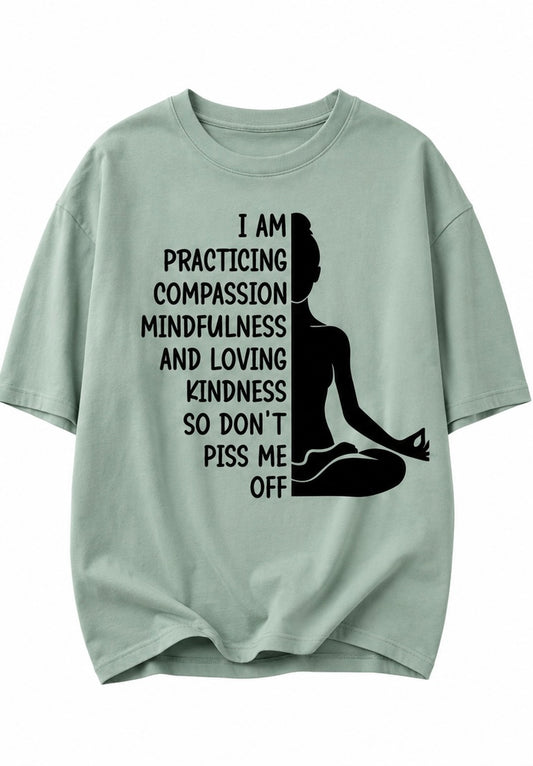 Funny Mindfulness Meditation T-Shirt – "Don't Piss Me Off" Graphic Tee