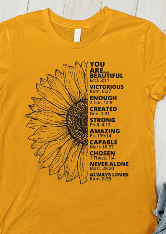 Sunflower Faith Affirmation T-Shirt